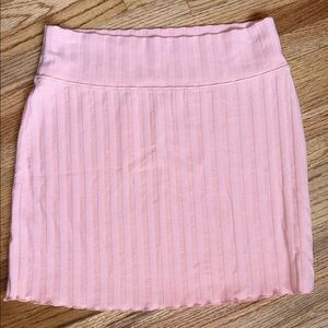Offline small Ribbed Pink Knit Mini Skirt - Women's